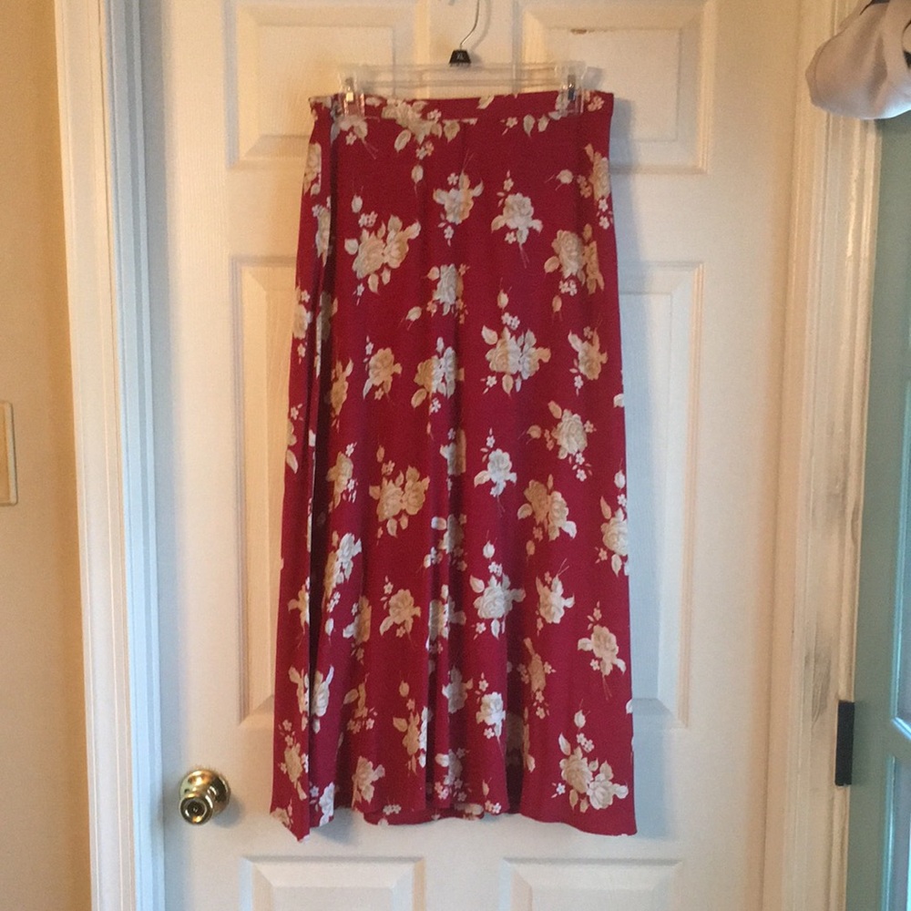 Floral Red Skirt